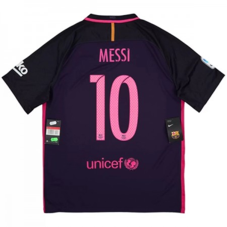 Koszulka Barcelona Messi 10 2016-17 Retro Wyjazdowe Koszulki Piłkarskie Krótki Rękaw