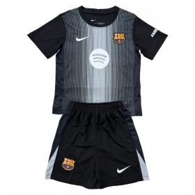 Koszulka FC Barcelona Bramkarska Dziecięcy 2025-26 Czarny Koszulki Piłkarskie Krótki Rękaw