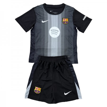Koszulka FC Barcelona Bramkarska Dziecięcy 2025-26 Czarny Koszulki Piłkarskie Krótki Rękaw