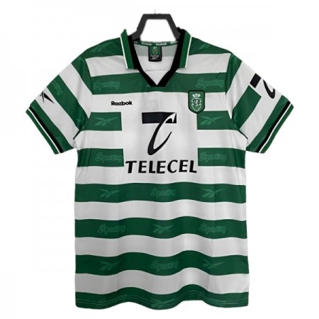 Koszulka Sporting CP 1999-2000 Domowe Koszulki Piłkarskie Krótki Rękaw