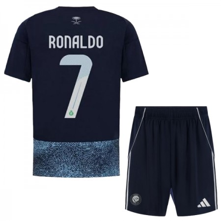 Koszulka Al Nassr Ronaldo 7 Dziecięcy Wyjazdowe 2025-26 Koszulki Piłkarskie Krótki Rękaw
