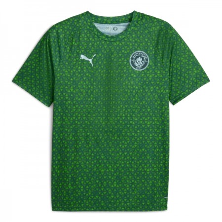Koszulka Manchester City Pre-Match 2025-26 Zielony Koszulki Piłkarskie Krótki Rękaw