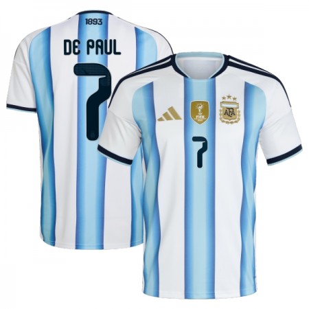 Koszulka Argentyna De Paul 7 Domowe MŚ 2026 Koszulki Piłkarskie Krótki Rękaw