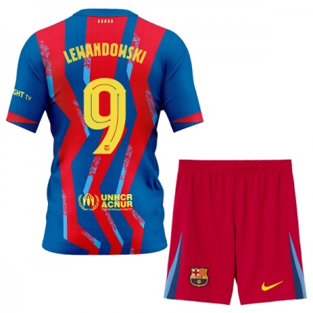 Koszulka FC Barcelona Lewandowski 9 Dziecięcy Czwarty 2025-26 Koszulki Piłkarskie Krótki Rękaw