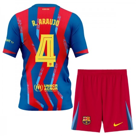 Koszulka FC Barcelona R. Araujo 4 Dziecięcy Czwarty 2025-26 Koszulki Piłkarskie Krótki Rękaw