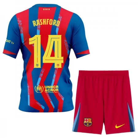 Koszulka FC Barcelona Rashford 14 Dziecięcy Czwarty 2025-26 Koszulki Piłkarskie Krótki Rękaw