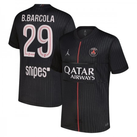 Koszulka Paris Saint-Germain B. Barcola 29 Jordan Czwarty 2025-26 Koszulki Piłkarskie Krótki Rękaw