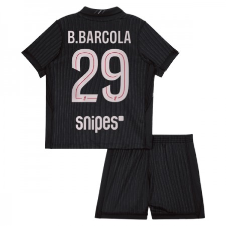 Koszulka Paris Saint-Germain B. Barcola 29 Jordan Dziecięcy Czwarty 2025-26 Koszulki Piłkarskie Krótki Rękaw