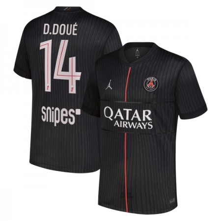Koszulka Paris Saint-Germain D. Doue 14 Jordan Czwarty 2025-26 Koszulki Piłkarskie Krótki Rękaw