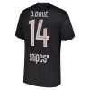 Koszulka Paris Saint-Germain D. Doue 14 Jordan Czwarty 2025-26 Koszulki Piłkarskie Krótki Rękaw