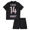 Koszulka Paris Saint-Germain D. Doue 14 Jordan Dziecięcy Czwarty 2025-26 Koszulki Piłkarskie Krótki Rękaw