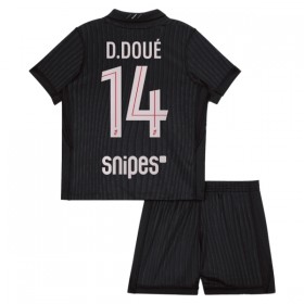 Koszulka Paris Saint-Germain D. Doue 14 Jordan Dziecięcy Czwarty 2025-26 Koszulki Piłkarskie Krótki Rękaw