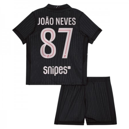 Koszulka Paris Saint-Germain Joao Neves 87 Jordan Dziecięcy Czwarty 2025-26 Koszulki Piłkarskie Krótki Rękaw