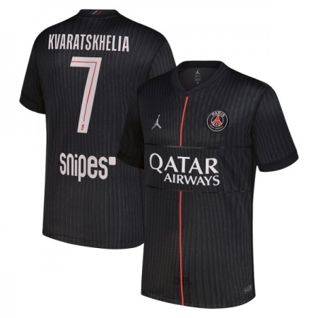 Koszulka Paris Saint-Germain Kvaratskhelia 7 Jordan Czwarty 2025-26 Koszulki Piłkarskie Krótki Rękaw