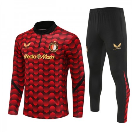 Feyenoord Rotterdam Treningowa 2025-26 Czerwony Kvarts-Dragkedja
