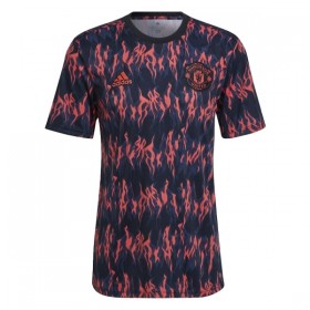 Koszulka Manchester United Pre-Match 2025-26 Czarny Koszulki Piłkarskie Krótki Rękaw