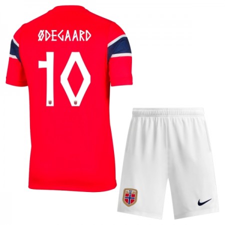 Koszulka Norwegia Odegaard 10 Dziecięcy Domowe MŚ 2026 Koszulki Piłkarskie Krótki Rękaw