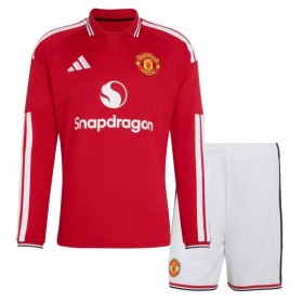 Koszulka Manchester United Dziecięcy Domowe 2026-27 Koszulki Piłkarskie Długi Rękaw