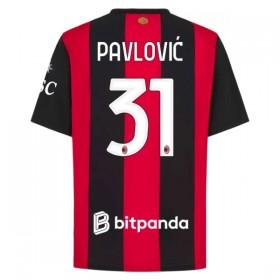 Koszulka AC Milan Pavlovic 31 Domowe 2026-27 Koszulki Piłkarskie Krótki Rękaw