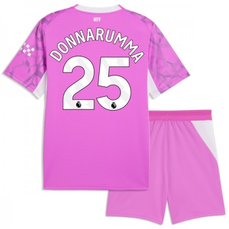 Koszulka Manchester City Donnarumma 25 Bramkarska Dziecięcy Wyjazdowe 2026-27 Różowy Koszulki Piłkarskie Krótki Rękaw