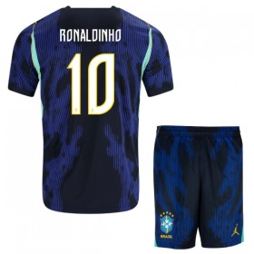 Koszulka Brazylia Ronaldinho 10 Dziecięcy Wyjazdowe MŚ 2026 Koszulki Piłkarskie Krótki Rękaw