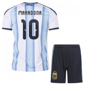 Koszulka Argentyna Maradona 10 Dziecięcy Domowe MŚ 2026 Koszulki Piłkarskie Krótki Rękaw
