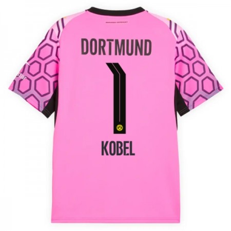 Koszulka Borussia Dortmund Kobel 1 Bramkarska Wyjazdowe 2026-27 Różowy Koszulki Piłkarskie Krótki Rękaw