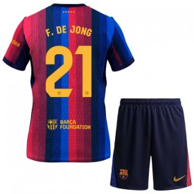 Koszulka FC Barcelona F. De Jong 21 Dziecięcy Domowe 2026-27 Koszulki Piłkarskie Krótki Rękaw