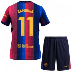 Koszulka FC Barcelona Raphinha 11 Dziecięcy Domowe 2026-27 Koszulki Piłkarskie Krótki Rękaw