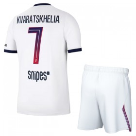 Koszulka Paris Saint-Germain Kvaratskhelia 7 Dziecięcy Wyjazdowe 2026-27 Koszulki Piłkarskie Krótki Rękaw